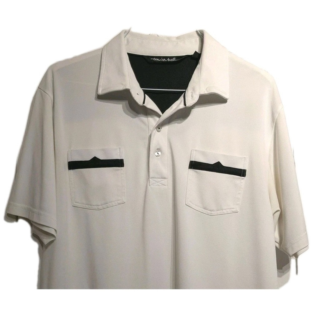 Travis Mathew Polo Shirt Mens XL White Desert Pines Logo Las Vegas Western Golf